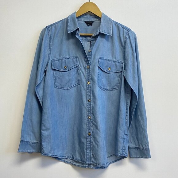 Club Monaco Chambray Denim Button Down Top - Picture 1 of 11